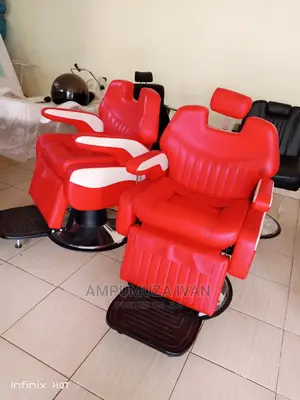 Barber Chairs Red and White Color