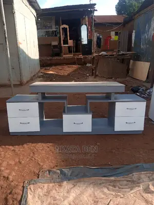 White and Dark Grey Tv Stand 5ft