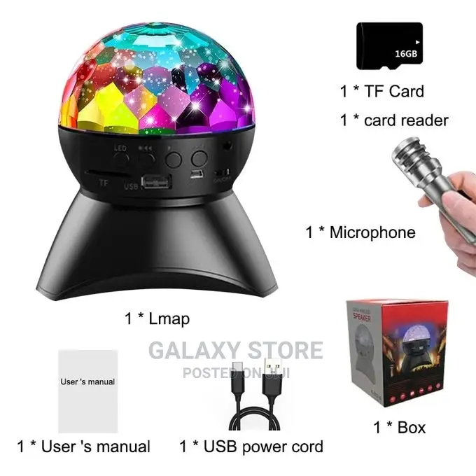 Disco Wireless Bluetooth Speaker RGB Ball Light Disco Mirror