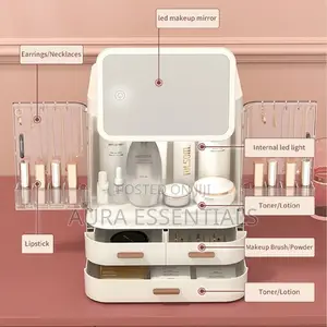 Make-Up Storage Organizer With LED Mirror