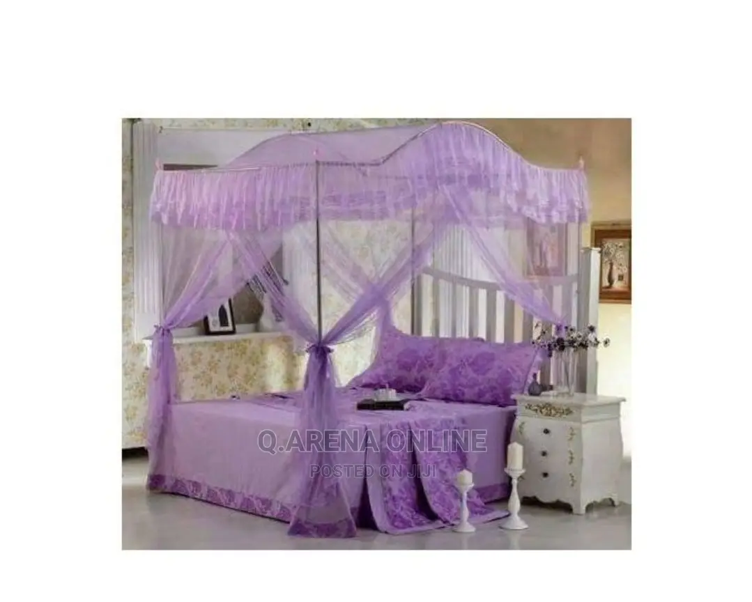 5x6 / 6×6 Mosquito Net With Curved Stands - Purple