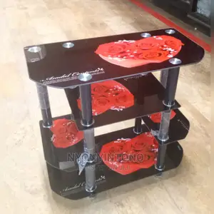 Beautiful Strong Floral Tv Stand Glass