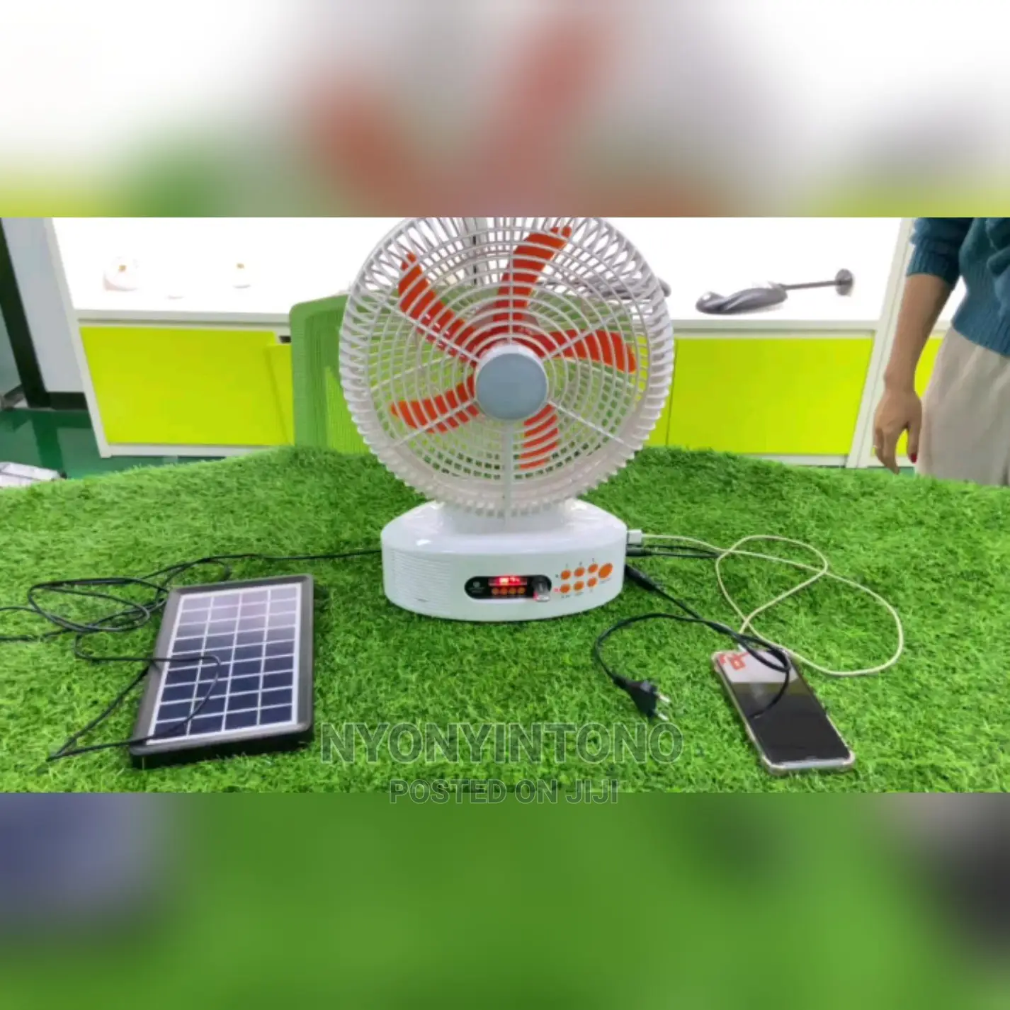 Rechargable Table Fan With Speaker