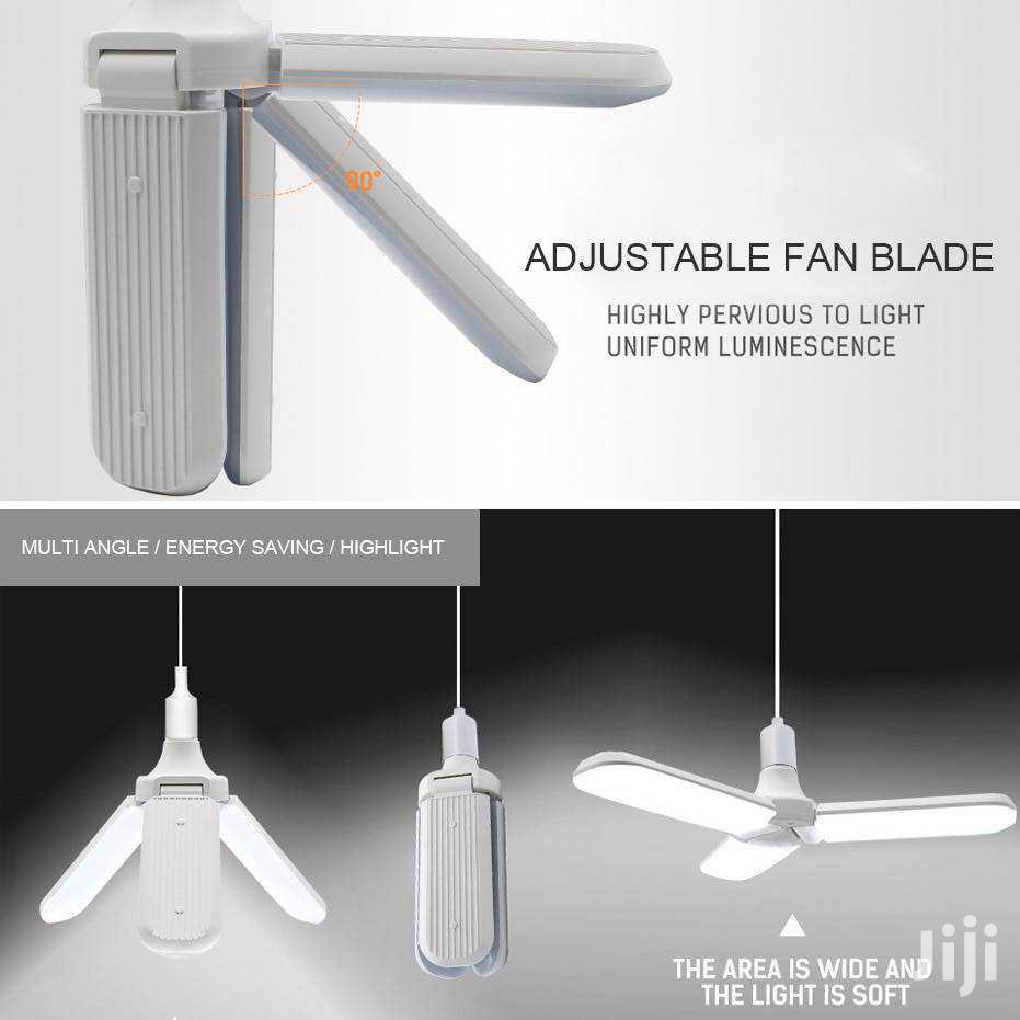 LED Super Bright Foldable Fan Shape Light E27 Pin 36W