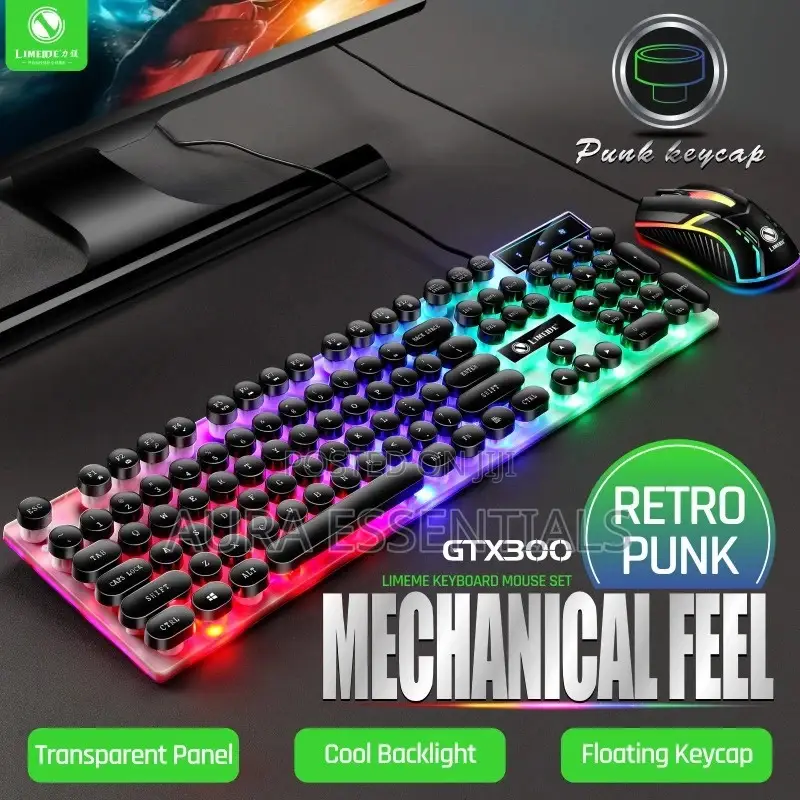 GTX300 Wired Pro Gaming RGB Keyboard Mouse Combo