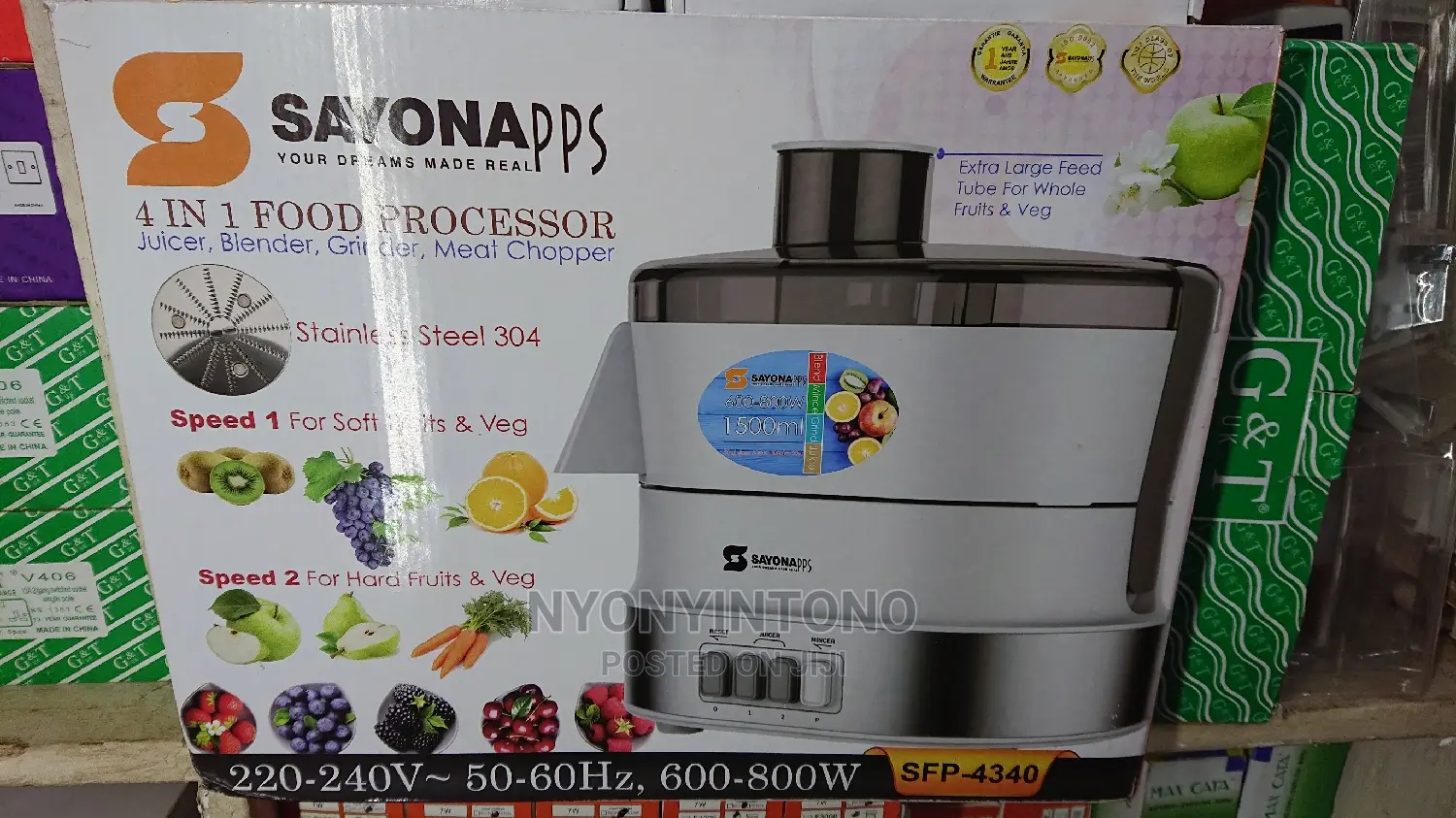 Sayona 4 in 1 Food Processor
