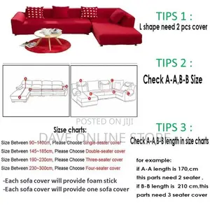 Red L Shape ,1,2,3 Seater Sofa Slip Covers
