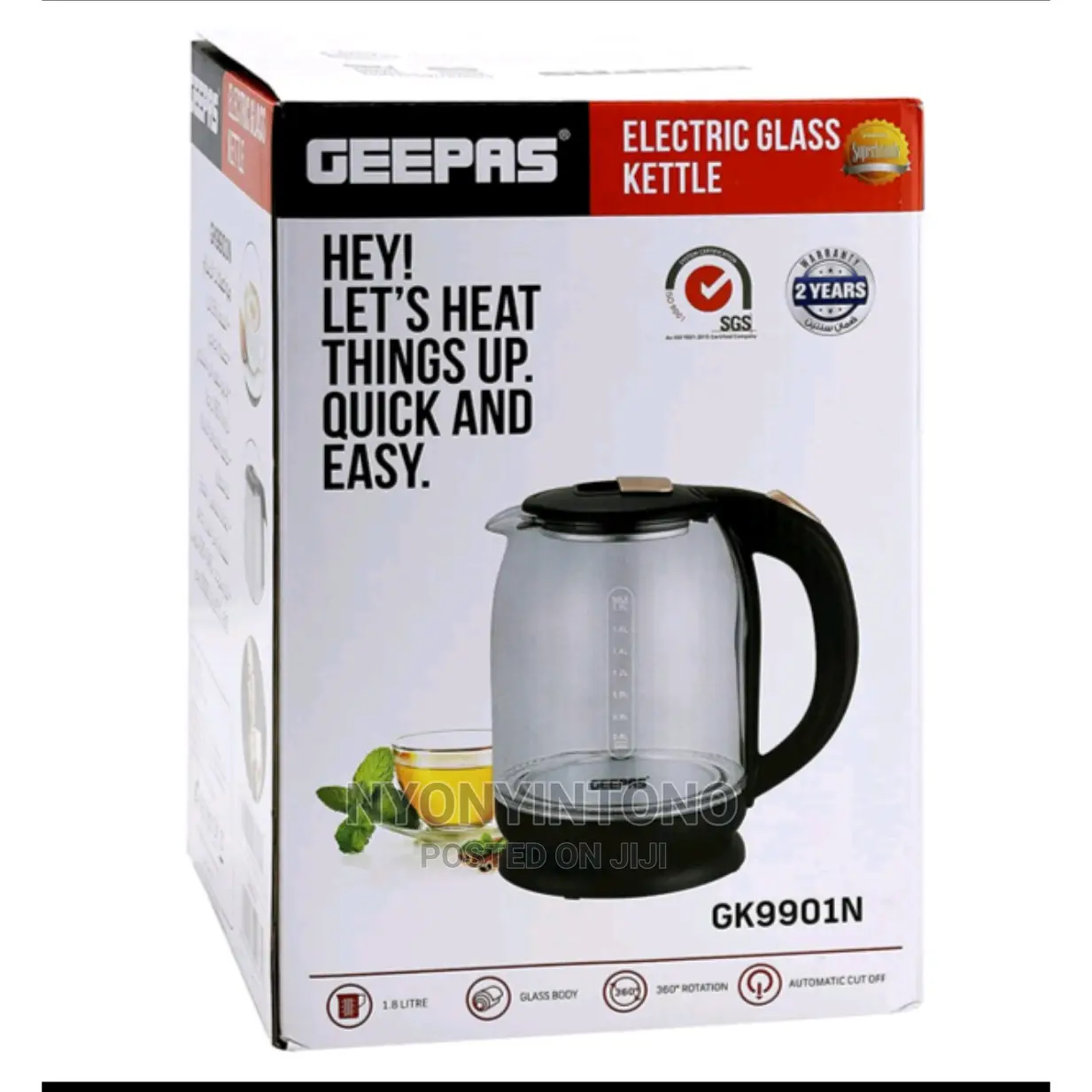 Geepas Glass Kettle 1.8L