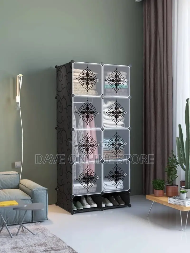2 Column Plastic Closet With Shor Rack