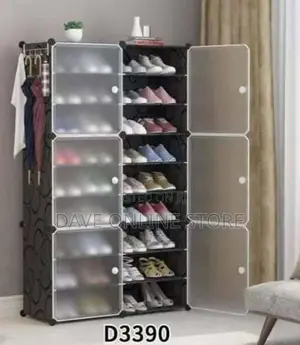 9 Tier Plastic Shoe Rack Organizer.