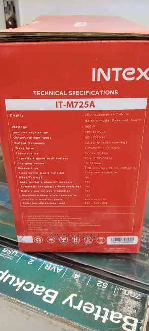 INTEX Power 725va / 360W UPS With 2 Years Warranty