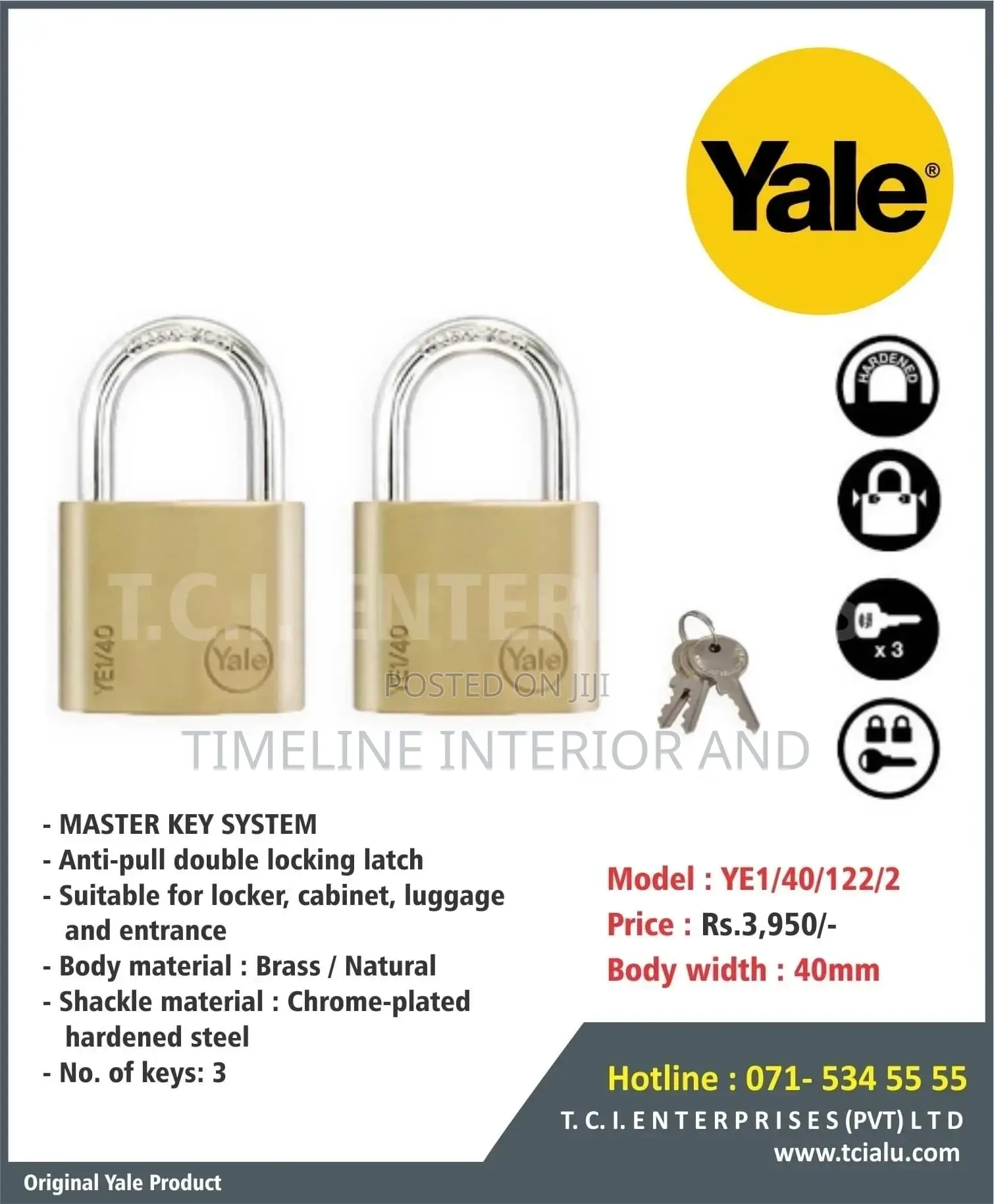 Double Security Yale Padlocks.