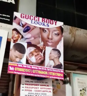 Banner Sign Post For Cosmetics Shop