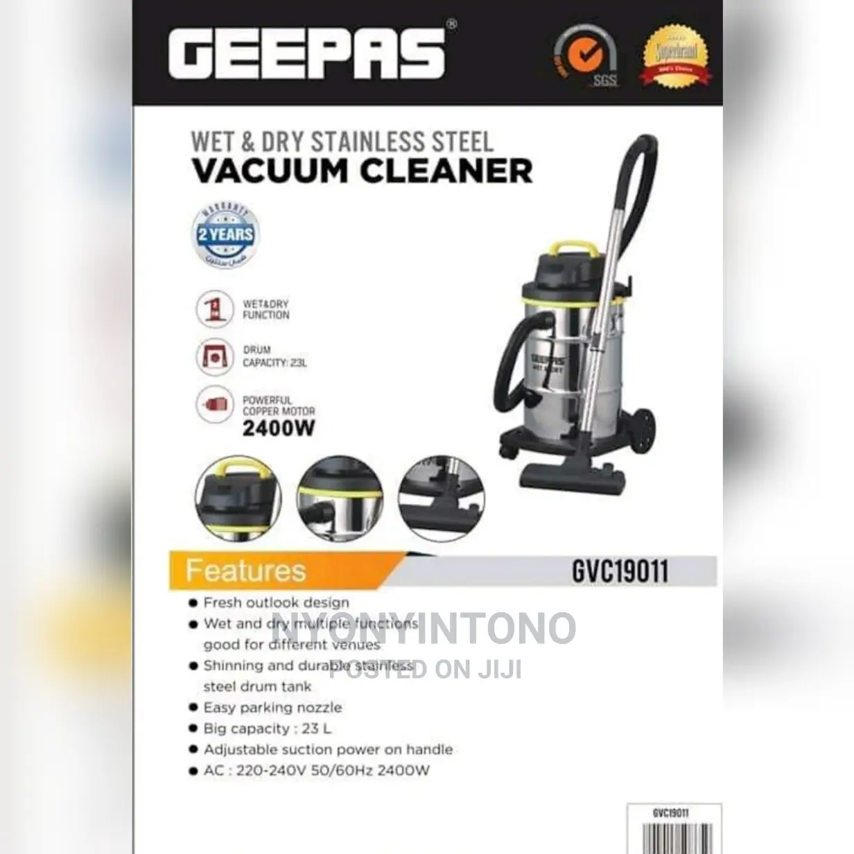 Geepas Vacuum Cleaner 23liters