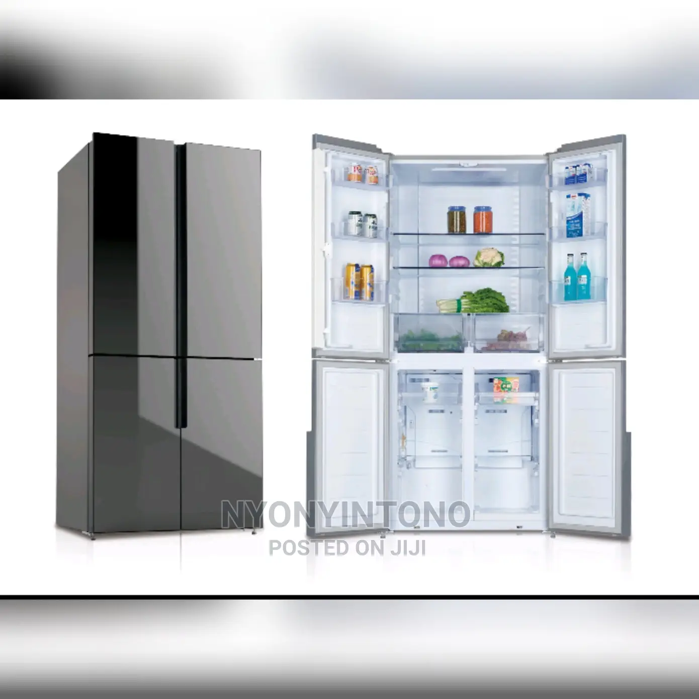 561liters Hisense Fridge 4 Door Black Mirror Finish