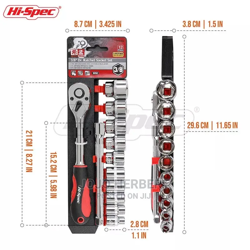 Ratchet Handle and Socket 12 Pieces