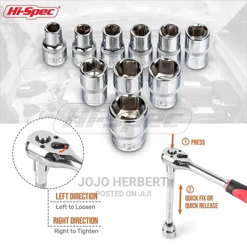 Ratchet Handle and Socket 12 Pieces
