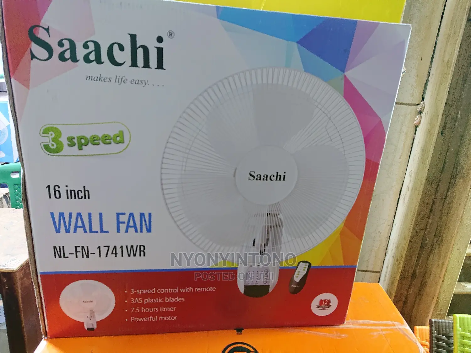 Saachi Wall Fan With Remote Controller