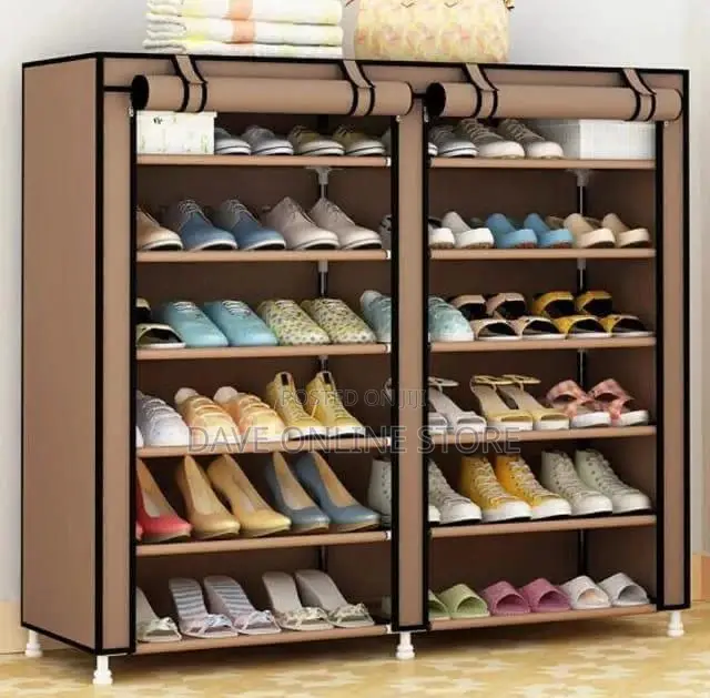 Brown Double Column Shoe Rack