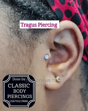 TRAGUS PIERCING Kampala Uganda. Safe Body Piercings Uganda