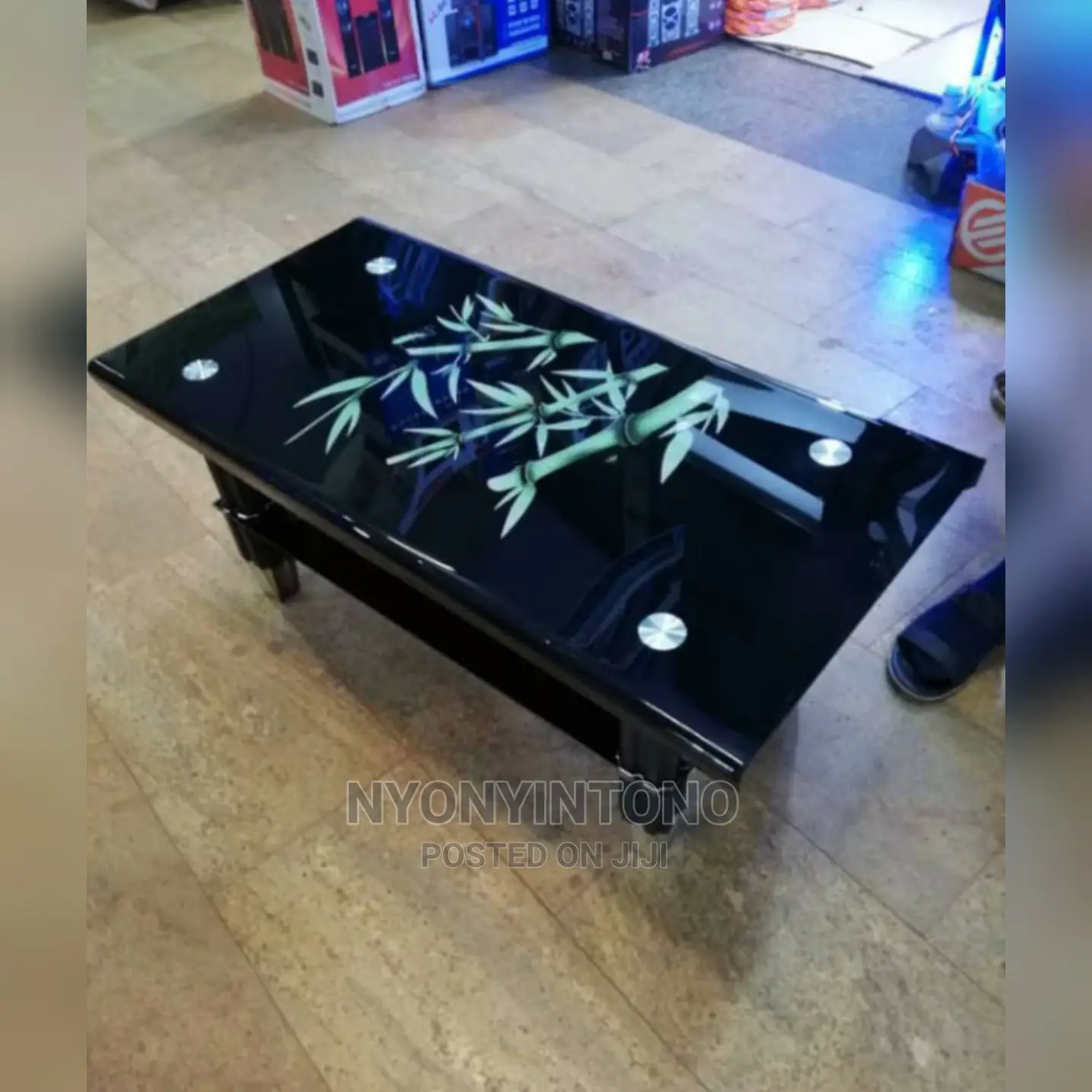 Glass Coffee Centre Table Bamboo