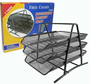 Metallic Document Tray Black