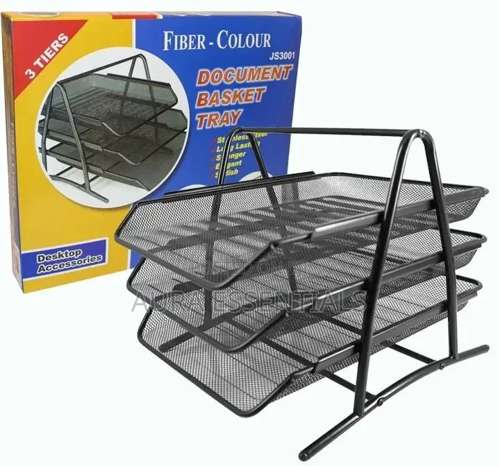 Metallic Document Tray Black