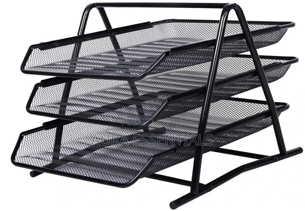Metallic Document Tray Black