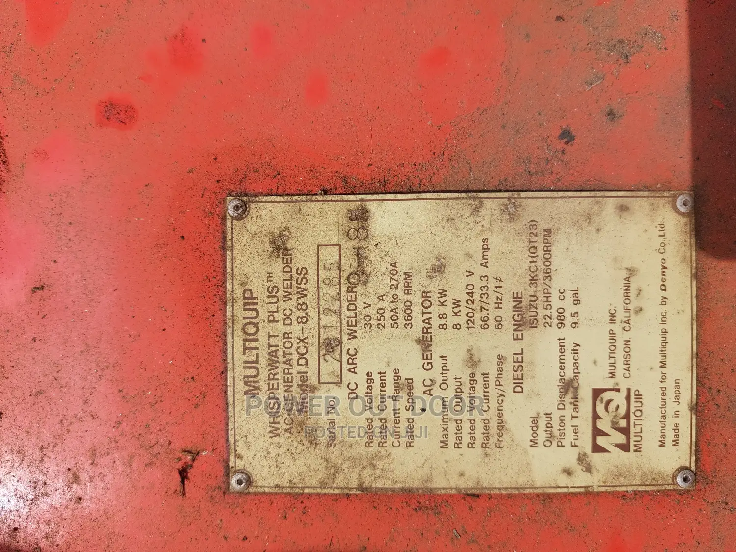 10 Kva Welding and Generator Isuzu DIESEL