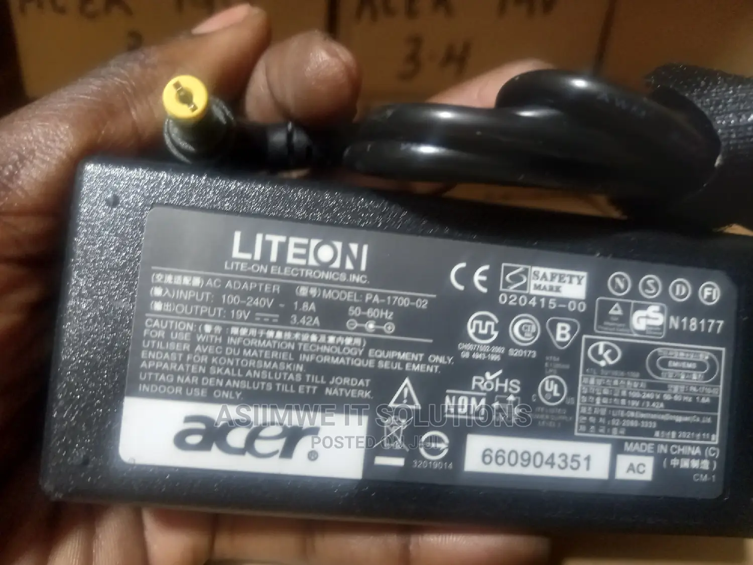Acer Laptop Charger 19v 3.4A
