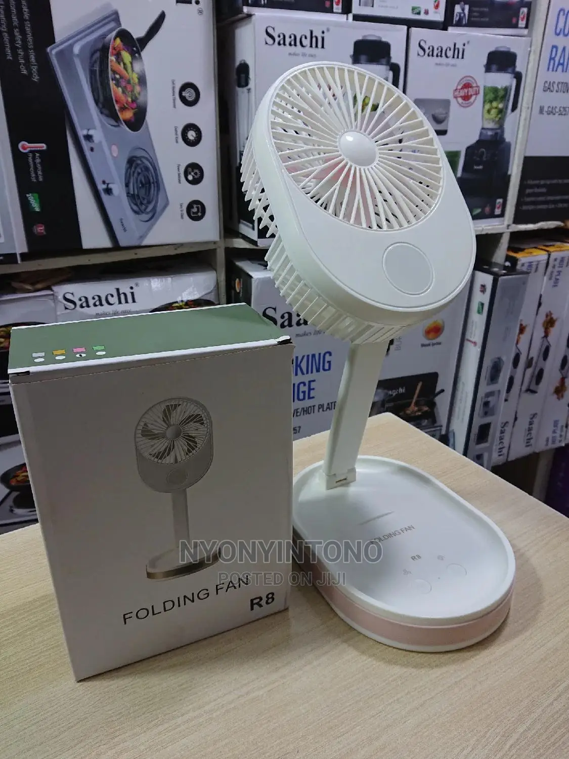 Folding Rechargeable Fan With Led Lamp