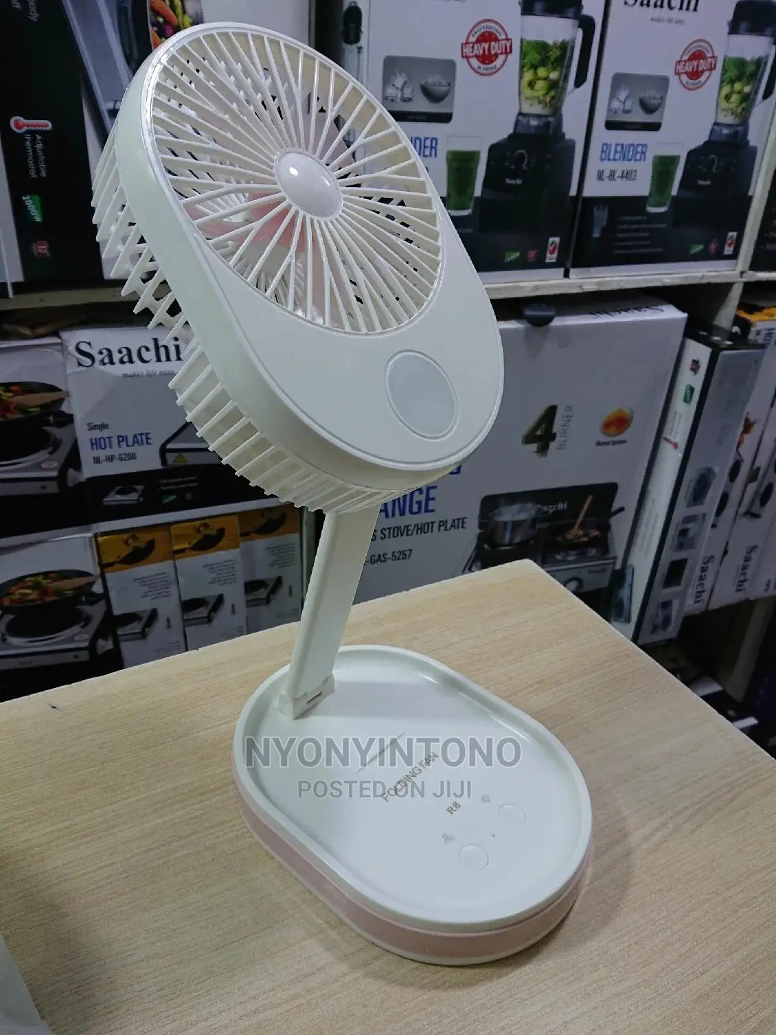 Folding Rechargeable Fan With Led Lamp