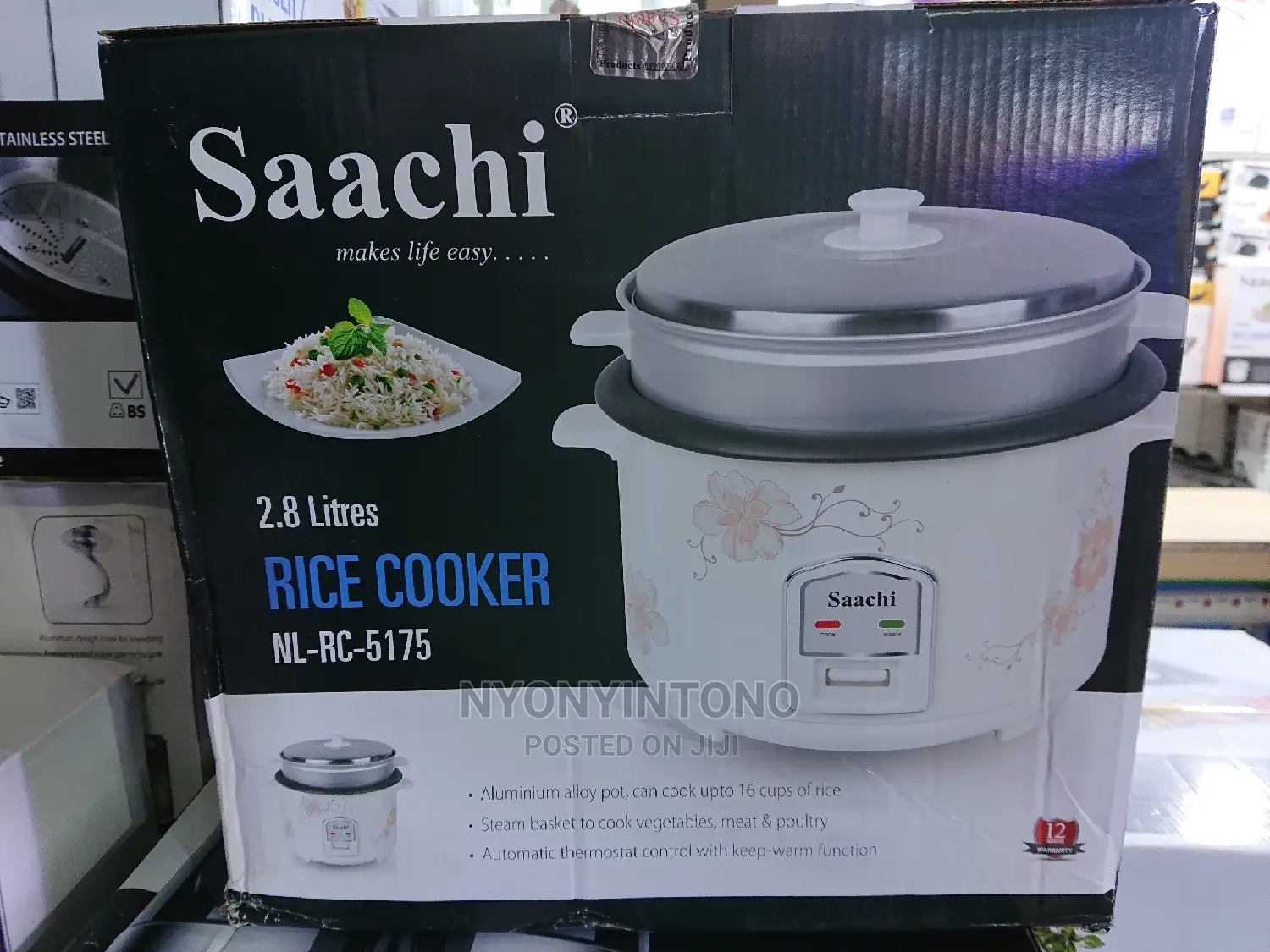 Saachi 2.8liters Automatic Rice Cooker With Steamer