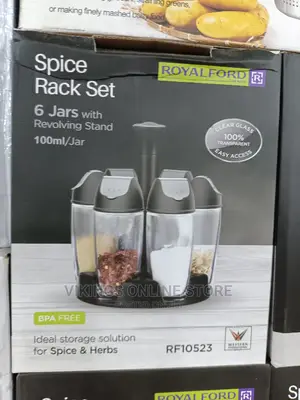 Spice Rack Set 6 Jars With Revolving Stand.