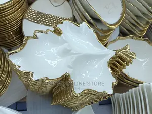 White Gold Leaf Plate
