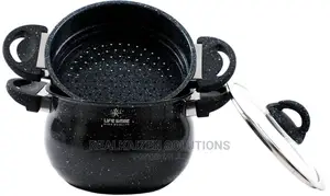 LIFE SMILE 5L Granite Coated Couscoussier Steamer Pot