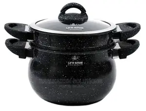 LIFE SMILE 5L Granite Coated Couscoussier Steamer Pot