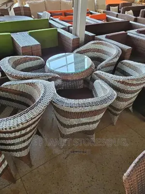 Outdoor/Balcony Chrome Glass Round Table + 4 Chairs || Patio