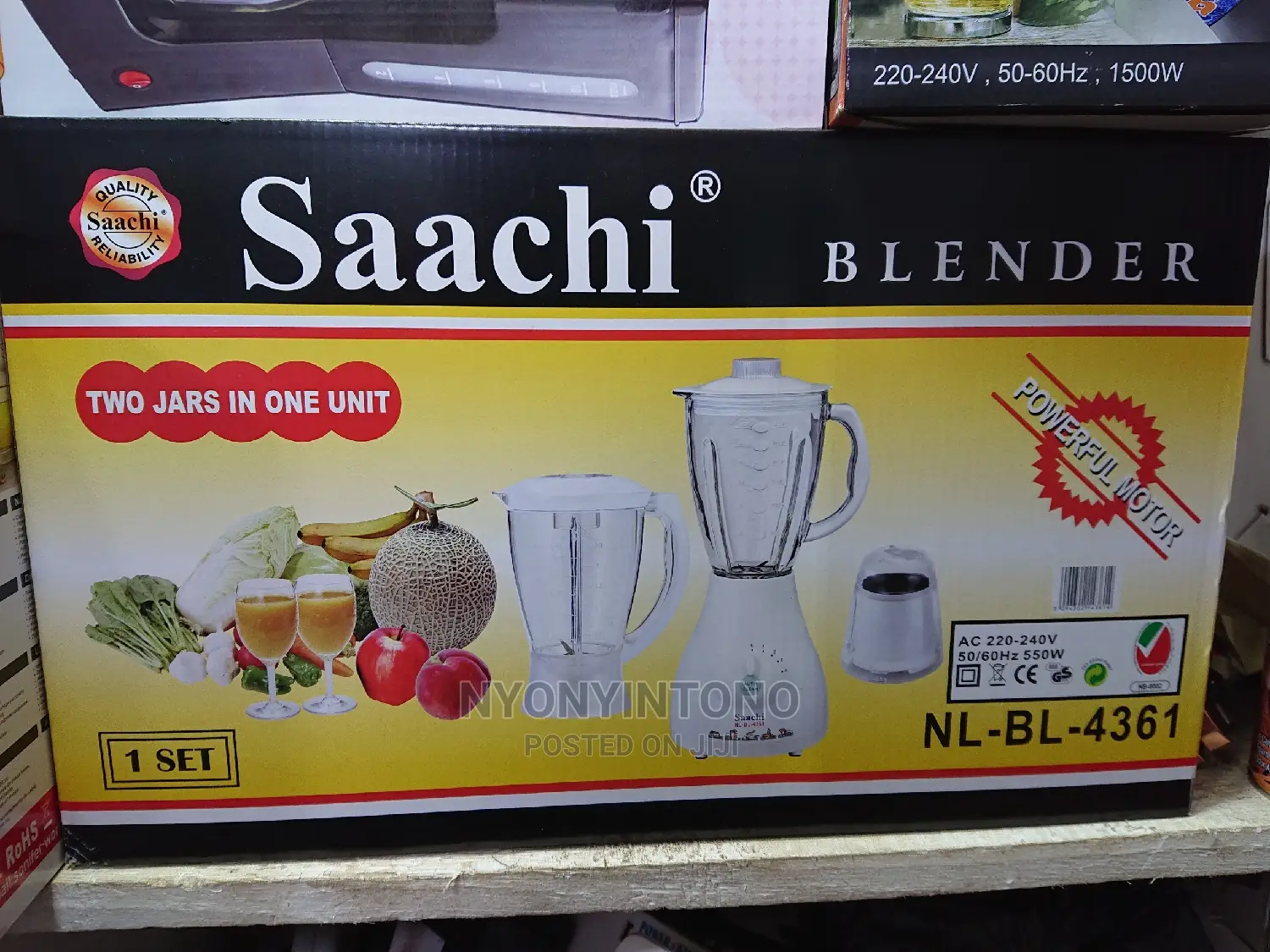 Saachi 3 in 1 Blender With 1year Warranty Strong Motor