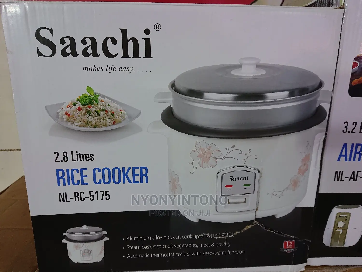 Saachi Rice Cooker With Steamer 2.8 Liters