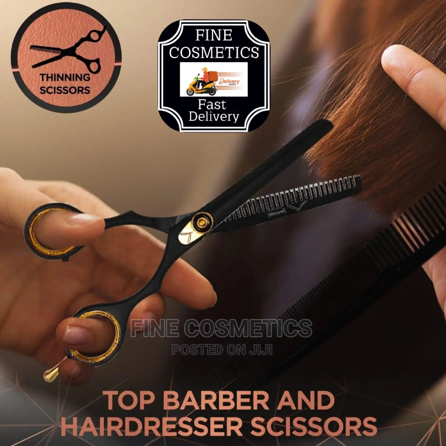 Professional Straight Shaving Razor + Hair Cutting Scissors