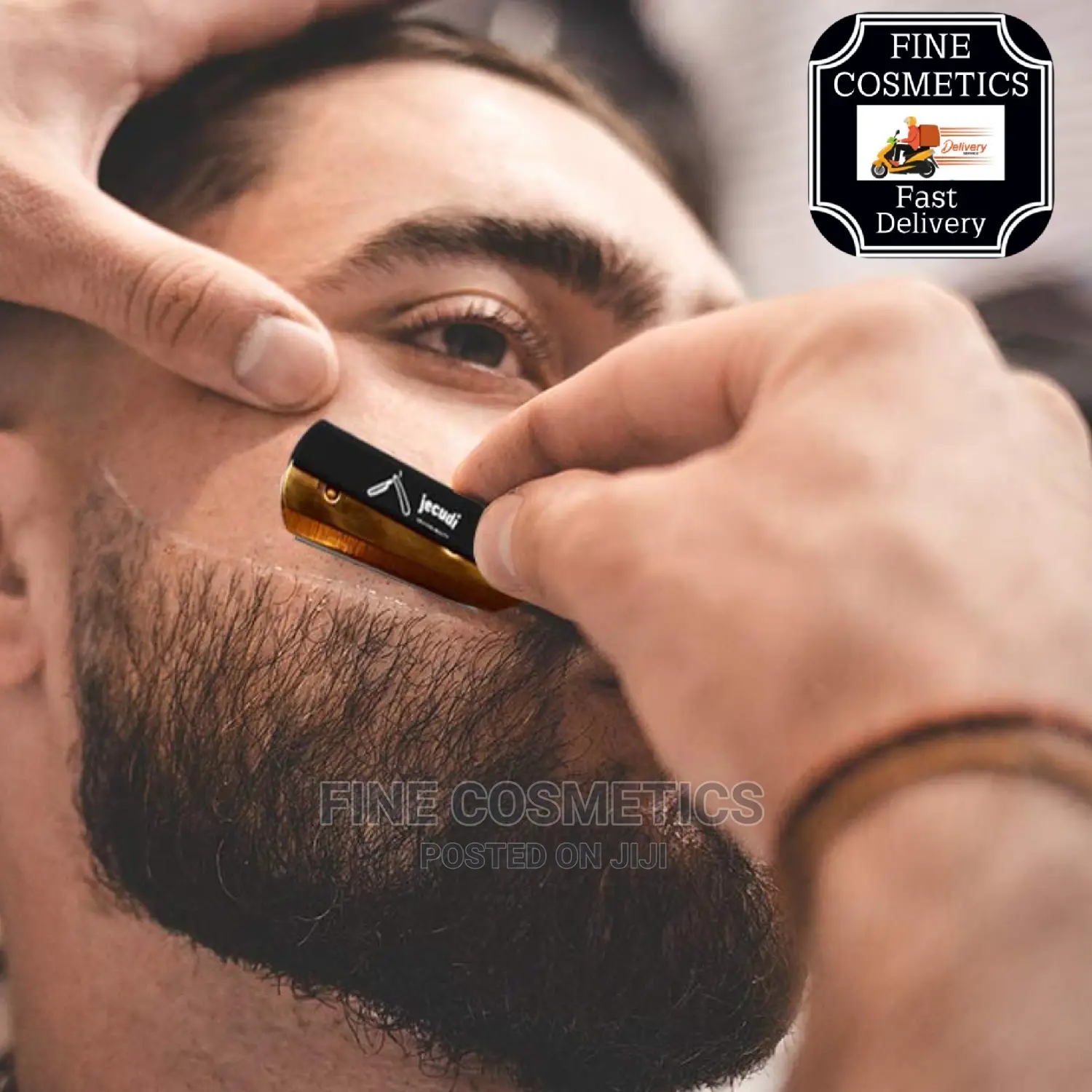 Professional Straight Shaving Razor + Hair Cutting Scissors