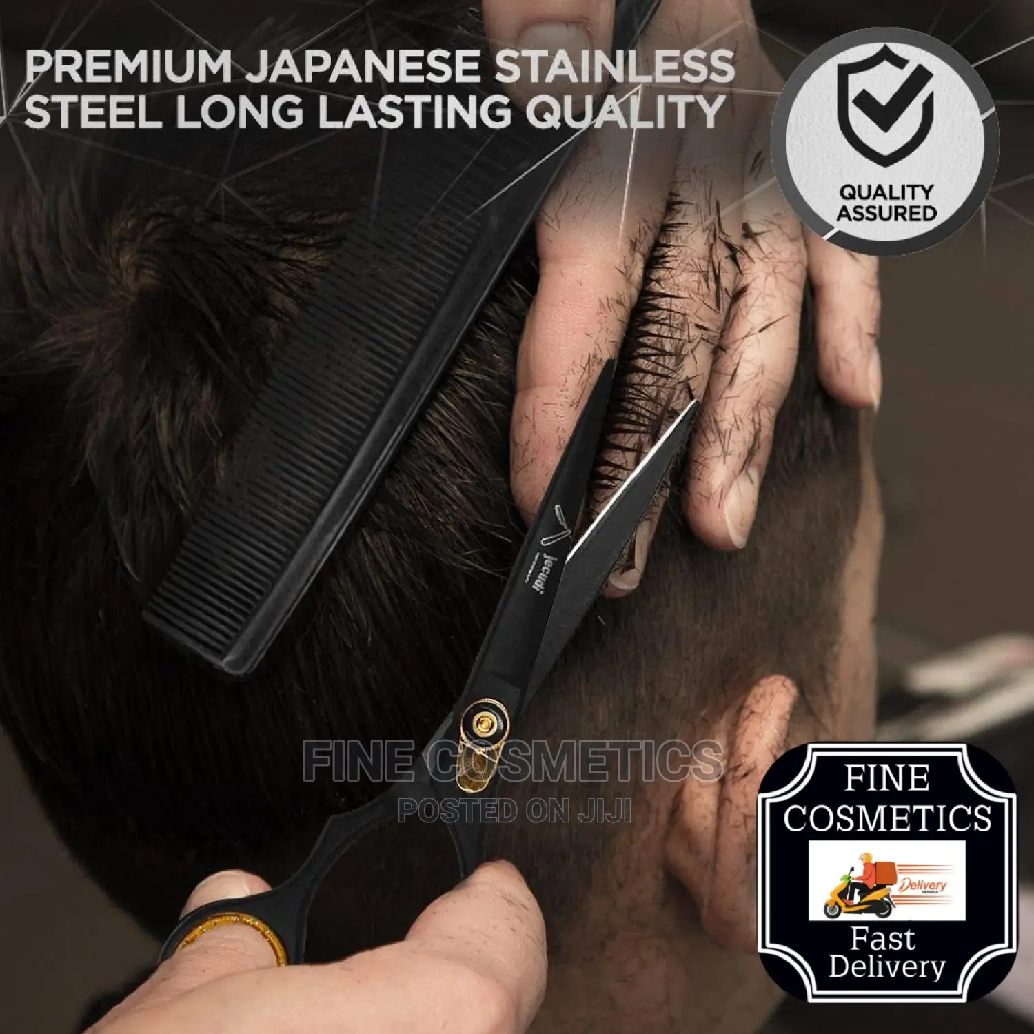 Professional Straight Shaving Razor + Hair Cutting Scissors