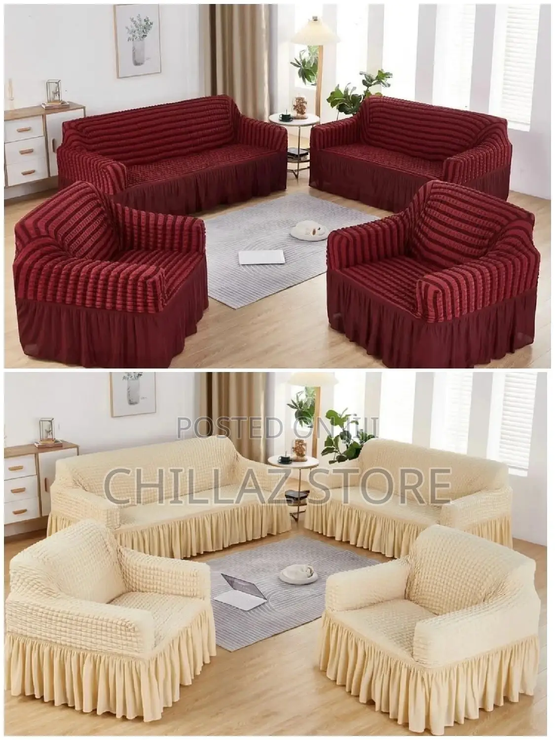 Sofa Cover Maroon or Cream.