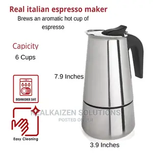 Stainless Steel 6 Cup Espresso Stovetop Moka Coffee Maker