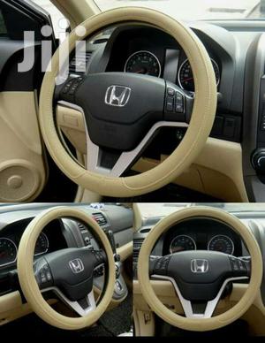 Cream And Grey Leather Original Car Steering Cover