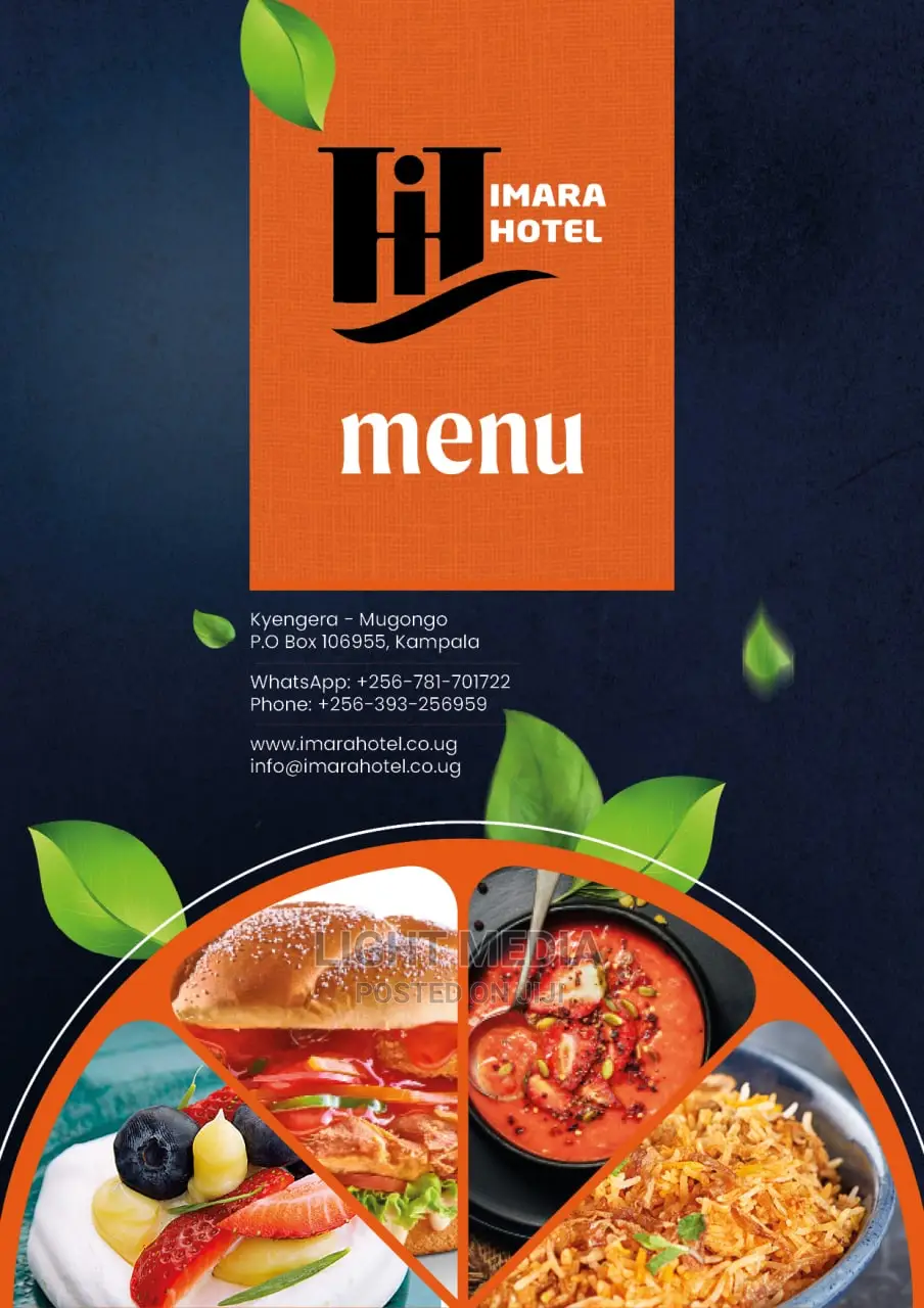 Professional Food Menu