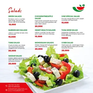 Professional Food Menu