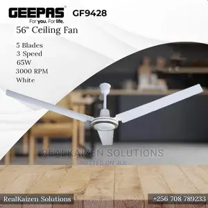 GEEPAS 56" 5 Speed | 3blade | White | Indoor Ceiling Fan 65W