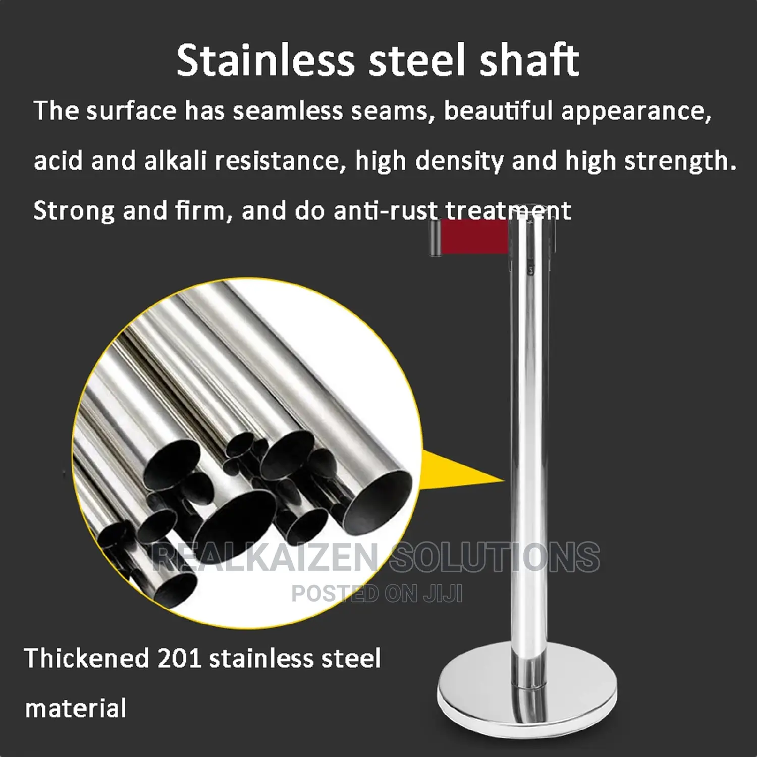 Retractable Chrome Stainless 2meters Belt Barrier 2pc Set